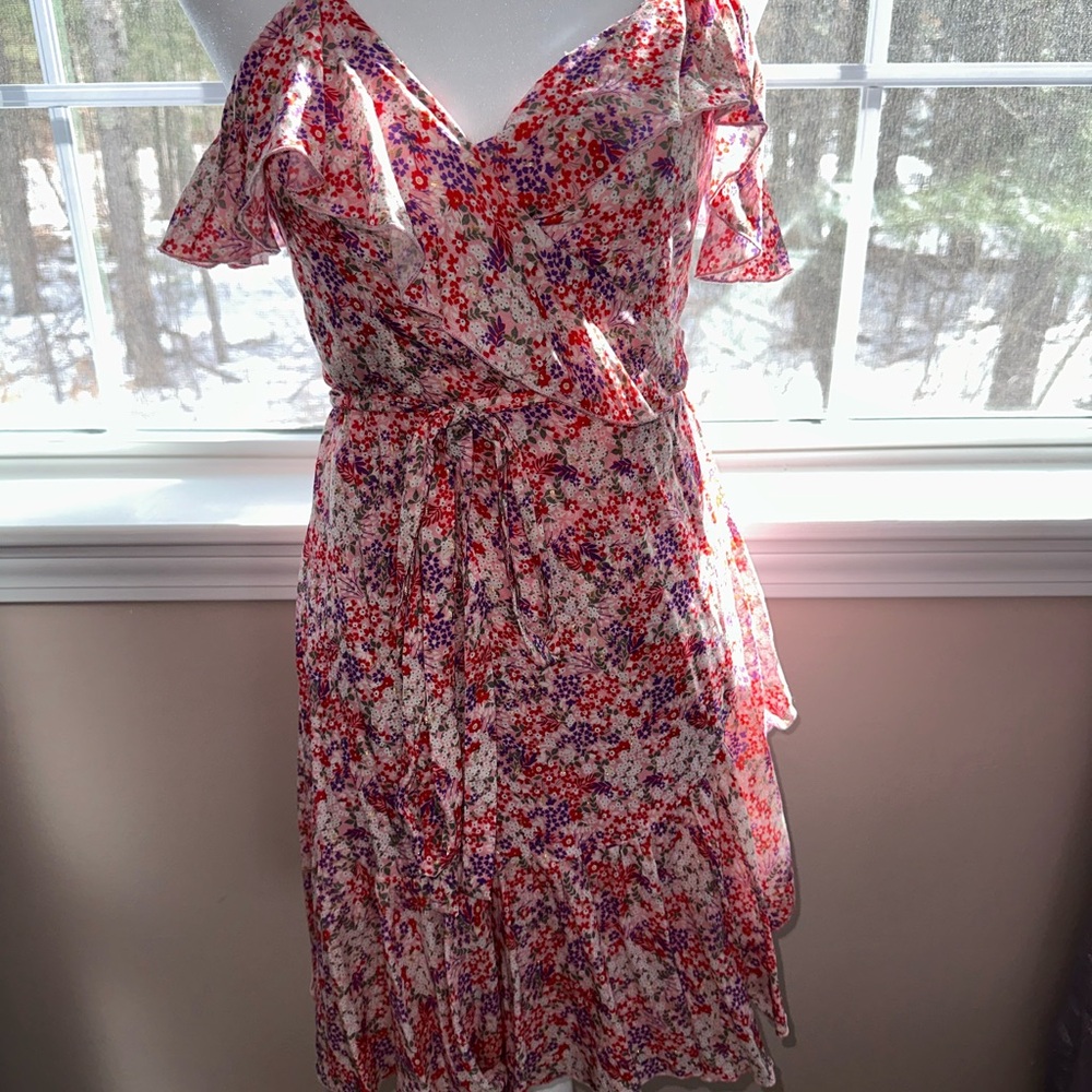 Melissa Odabash Red and Pink Asymmetrical Sundress